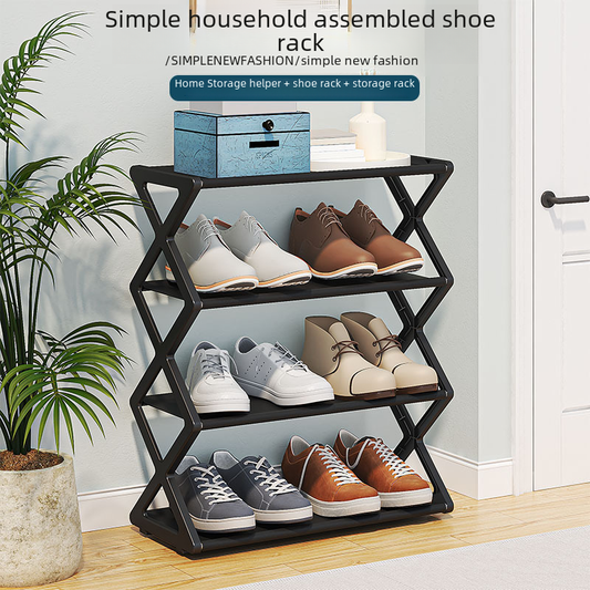 Dual-Layer X-Frame Shoe Organizer