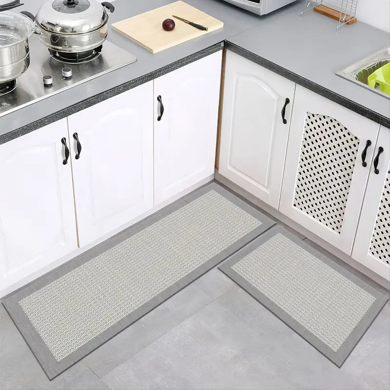 Stylish Non-Slip, Waterproof Kitchen Mats 2-Pack